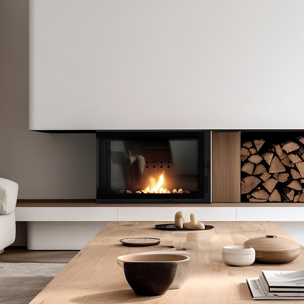 Water heating fireplace KRATKI MBM Left 12 kW Ø 180