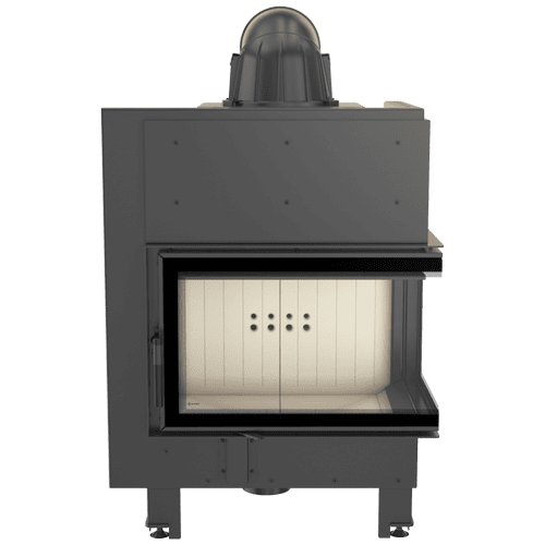 Steel fireplace KRATKI MBM right 10 kW Ø 200 Bent glass