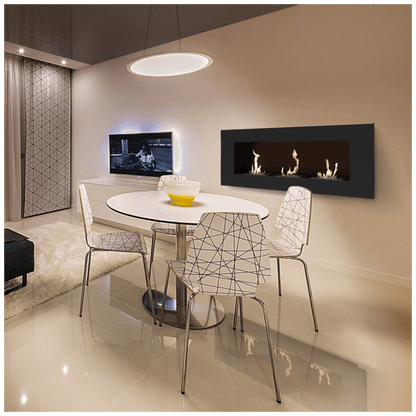 Wall mounted Bioethanol fireplace DELTA 3 black TÜV