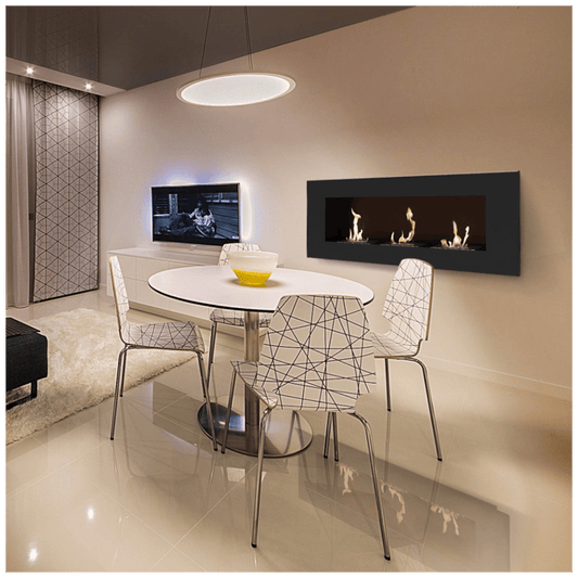 Wall mounted Bioethanol fireplace DELTA 3 black TÜV
