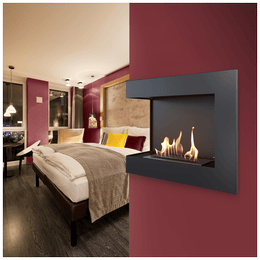 Wall mounted Bioethanol fireplace DELTA 600 TÜV left-sided