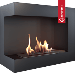 Wall mounted Bioethanol fireplace DELTA 600 TÜV left-sided