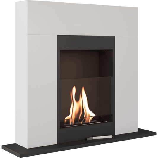 Freestanding Bioethanol fireplace WHISKEY2 TÜV white
