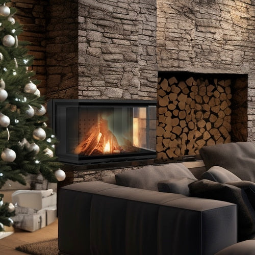 Steel fireplace KRATKI NBC 800/400 10 kW Ø 200 Lift-up black thermotec