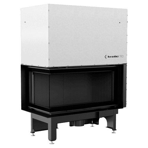 Steel fireplace KRATKI NADIA left 14 kW Ø 200 Lift up black thermotec
