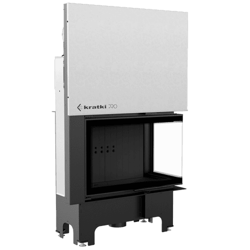 Steel fireplace KRATKI VNP 810/410 14 kW Ø 200 Lift-up black thermotec