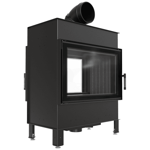 Steel fireplace KRATKI LUCY TUNNEL 14 kW Ø 200 black thermotec