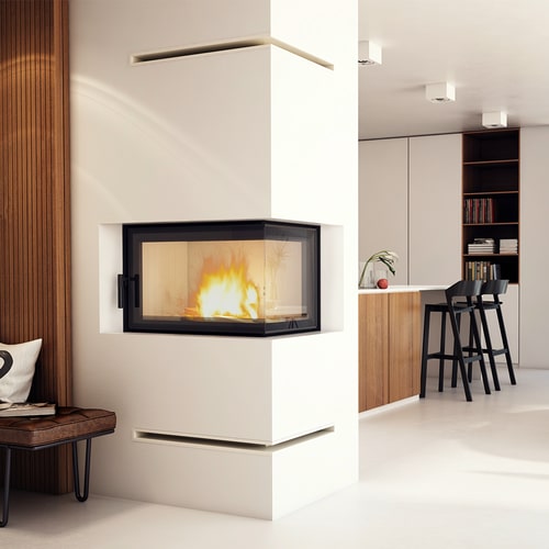 Steel fireplace KRATKI MBO right 15 kW Ø 200