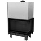 Steel air fireplace KRATKI MBM right BS 10 kW Ø 200 Guillotine black lining