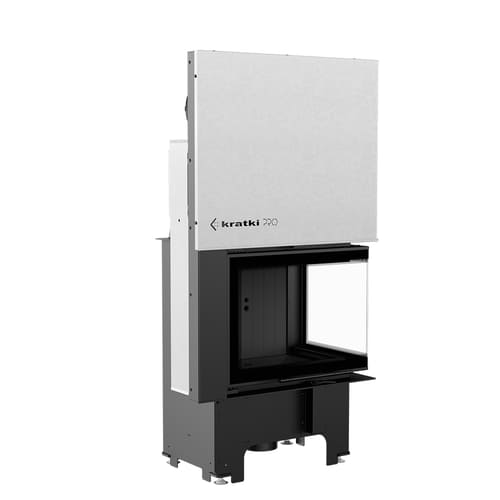 Steel fireplace KRATKI VNP 610/430 9 kW Ø 200 Lift-up black thermotec