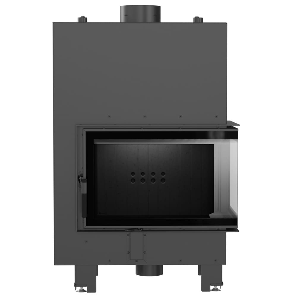 Water heating fireplace KRATKI MBM Right 12 kW Ø 180 black thermotec lining