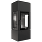 Wood burning steel stove KRATKI THOR VIEW Ø 150 8 kW black thermotec lining