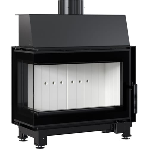 Steel fireplace KRATKI SIMPLE left 6 kW Ø 150