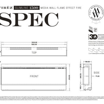 Firez 1500 Electric Fire (1530mm wide) Delux Log Set