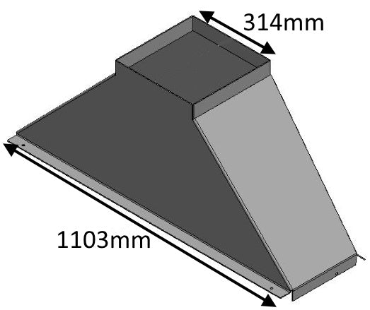 Flue Gather Adapter - 330mm Square - CVJMCBGA1050A