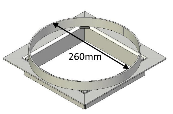 Flue Gather Adapter - 250mm Round - CVJMCBGA0500B