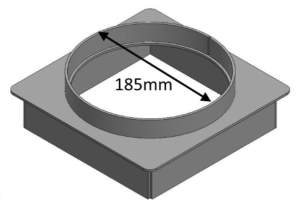Flue Gather Adapter - 185mm Round - CVJMCBGA0500F