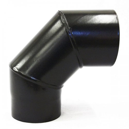 Vitreous Enamel Stove Pipe 90 Degree Bend Black