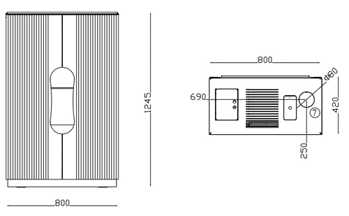 20Kw Elodie Slim Pellet Boiler Stove