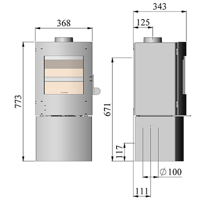 Morso S11-43 Stove with Medium Base (290mm)