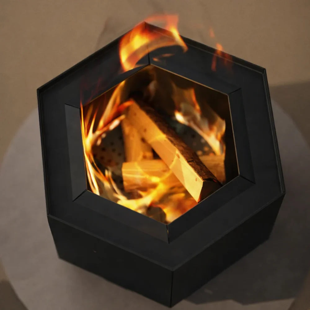 Pollen Hex Smokeless Fire Pit - Black
