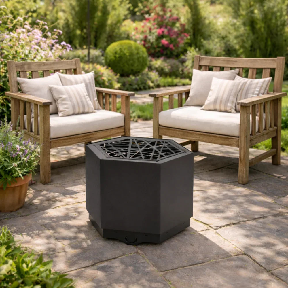 Pollen Hex Smokeless Fire Pit - Black