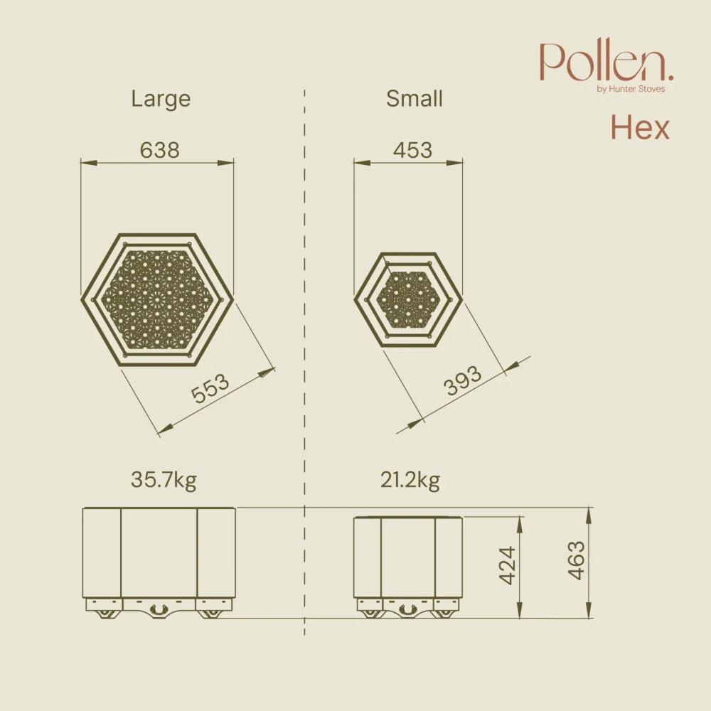 Pollen Hex Smokeless Fire Pit - Black