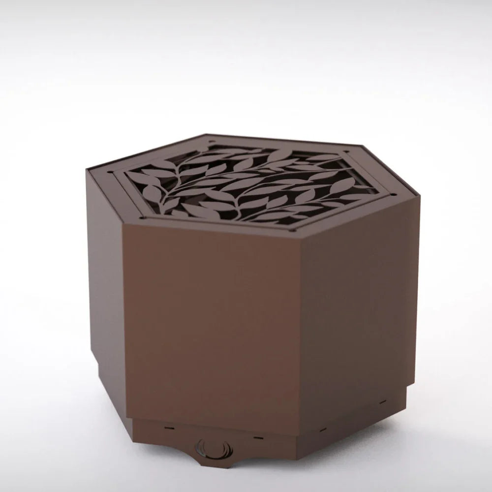 Pollen Hex Smokeless Fire Pit - Mocha Brown