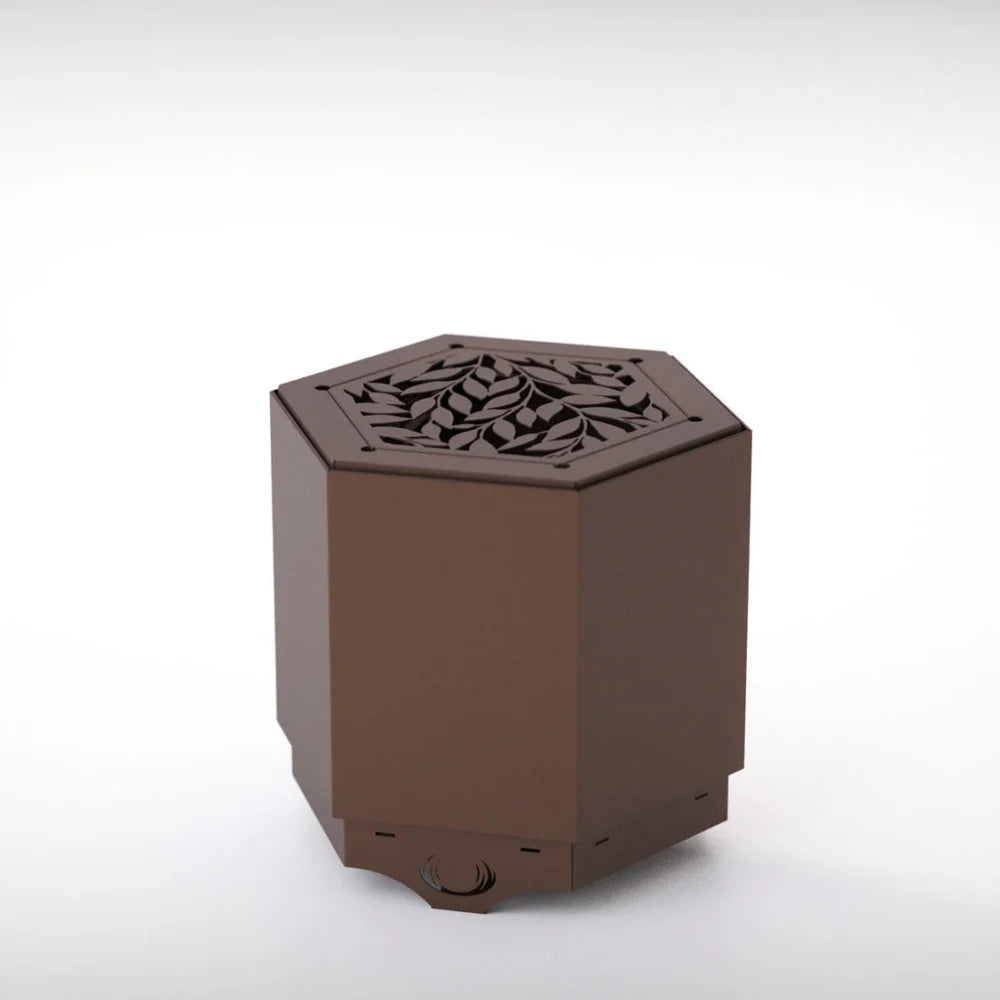 Pollen Hex Smokeless Fire Pit - Mocha Brown