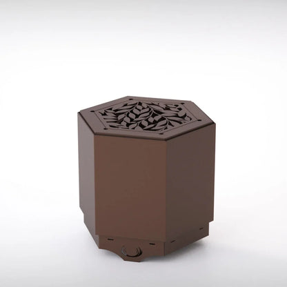 Pollen Hex Smokeless Fire Pit - Mocha Brown