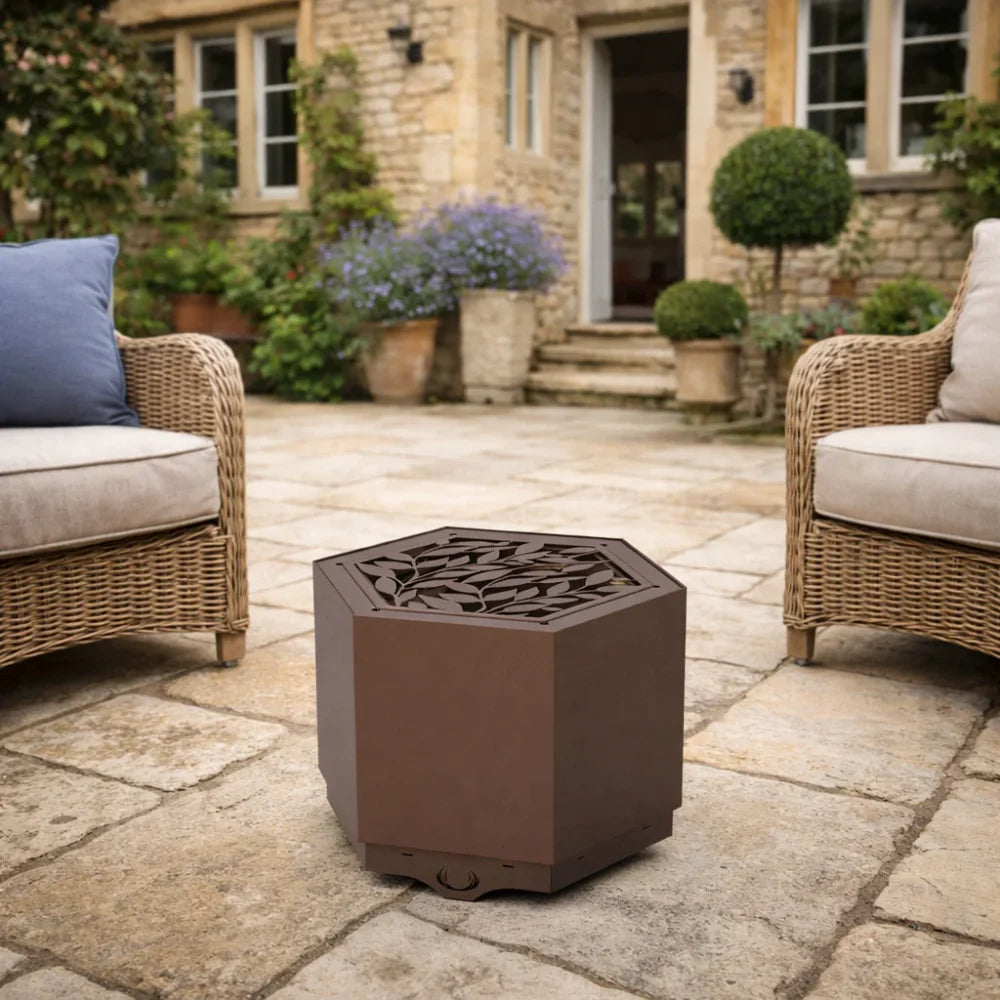 Pollen Hex Smokeless Fire Pit - Mocha Brown