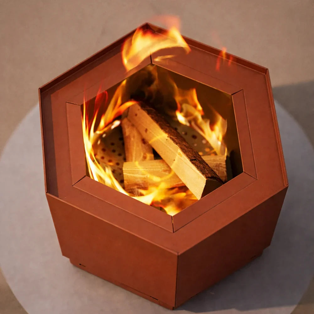 Pollen Hex Smokeless Fire Pit - Rust