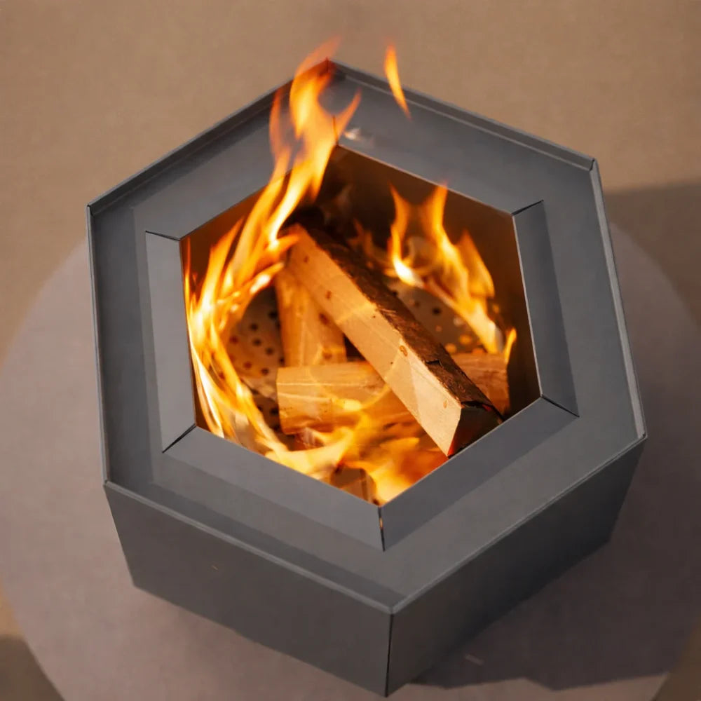 Pollen Hex Smokeless Fire Pit - Slate Grey