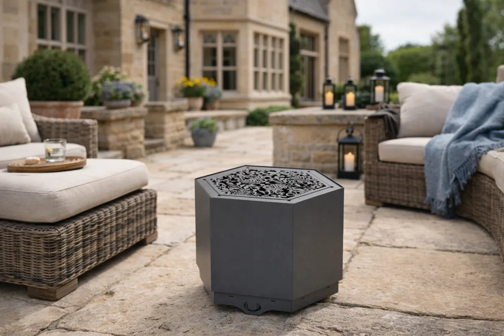 Pollen Hex Smokeless Fire Pit - Slate Grey