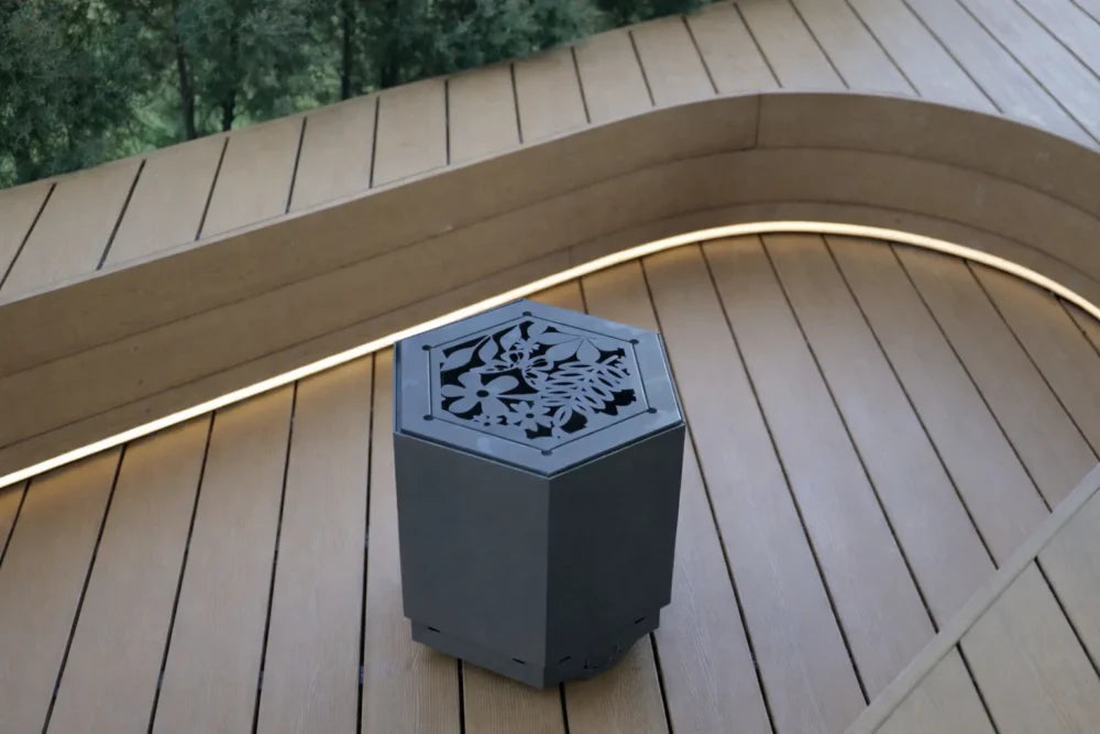 Pollen Hex Smokeless Fire Pit - Slate Grey