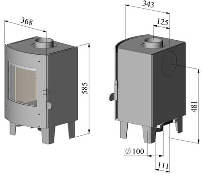 Morso S11-42 Stove with Legs (110mm)