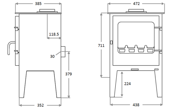 Town &amp;amp; Country Saltburn ECO Smoke Control Stove with Log Store