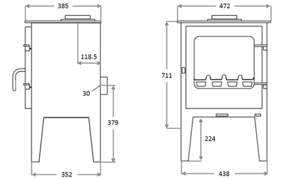 Town &amp;amp; Country Saltburn ECO Smoke Control Stove with Log Store