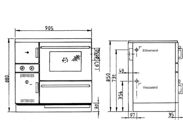 Wamsler 900 Series (K148CL) Central Heating Cooker (Stainless Steel)